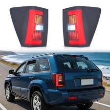 Smoked Led Tail Lights For Jeep Grand Cherokee 2005-2009 2010 Rear Brake Lamps