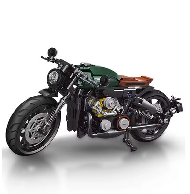Harley Davidson Motorrad Baustein 606 Teile Modell MOC Modell 1:8