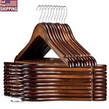 360 Swivel Wooden Hangers Non Slip Heavy Duty Clothes Organizer Coat Suit Dress