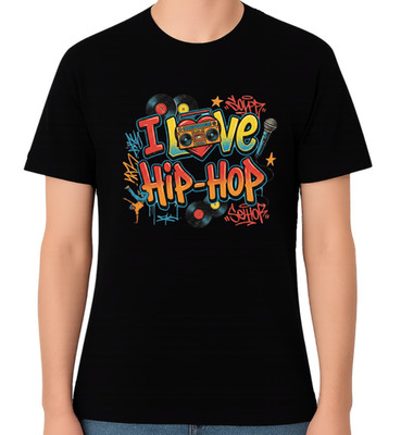 I Love Hip-Hop Graffiti T-Shirt Rapping Street Style Rap Musikliebhaber Unisex Tee
