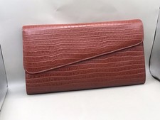 Clutch Red Alligator Crocodile Genuine Leather Purse Bag 80 s