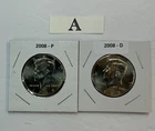 2008 P & D UNC Clad Kennedy Half Dollar Set in CB Flips -Free Shipping - A4