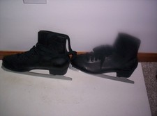 Vintage Figure 8  s Ice Skates Black Size 10 Black Leather