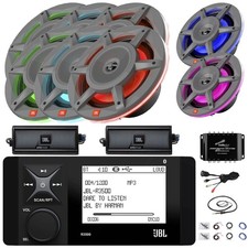 JBL R3500 Marine Receiver, 6x 8" 500W Speakers, 2x 6.5" Speakers, Amplifier, Kit