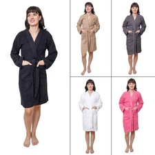 GOLD TEXTILES Women’s Short Terry Cloth Robe – 100% Cotton, Lightweight & Cozy