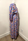 VINTAGE MADE IN ENGLAND PURPLE/PINK FLORAL PURE SILK BELTED BOHO MAXI DRESS SZ M — photo 5