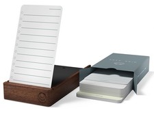 Undated Daily Planner To Do List Notepads and Walnut Stand - 120 Checklist Cards