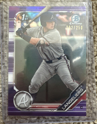2019 Bowman Draft Shea Langeliers Chrome Purple Refractor 1st #/250 Braves