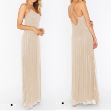 show me your mumu gala gown champagne beaded maxi dress women plus xxlarge
