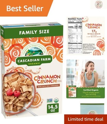 Organic Cinnamon Crunch Cereal, Deliciously Healthy 14.5 oz Family Size