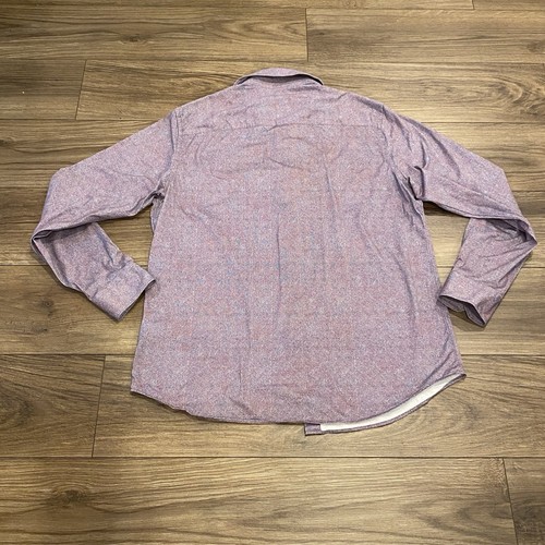 Bugatchi OoohCotton Tech 8-Way Stretch Button Up Men’s Shirt L Geometric Print - Picture 3 of 9