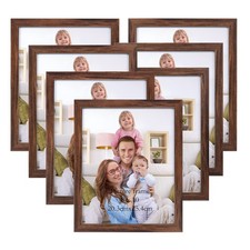 8x10 Picture Frame Brown Set of 7 Rustic Walnut-Color Photo Frames 8 by 10 fo...