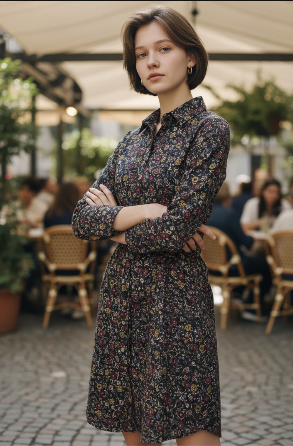 UNTUCKit For Her Sydney Dress Size 4 Floral L/S Button Up