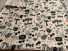 BABY RECEIVING FLANNEL BLANKET 38x40 Handmade “Born to Shine”