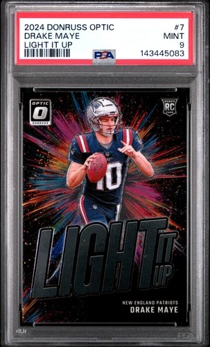 2024 PANINI DONRUSS OPTIC LIGHT IT UP #7 DRAKE MAYE ROOKIE RC PSA 9