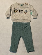 Disney Baby 2 Piece Sweatshirt Pants Unisex 0-3 Mos Mickey Pluto Daffy Duck
