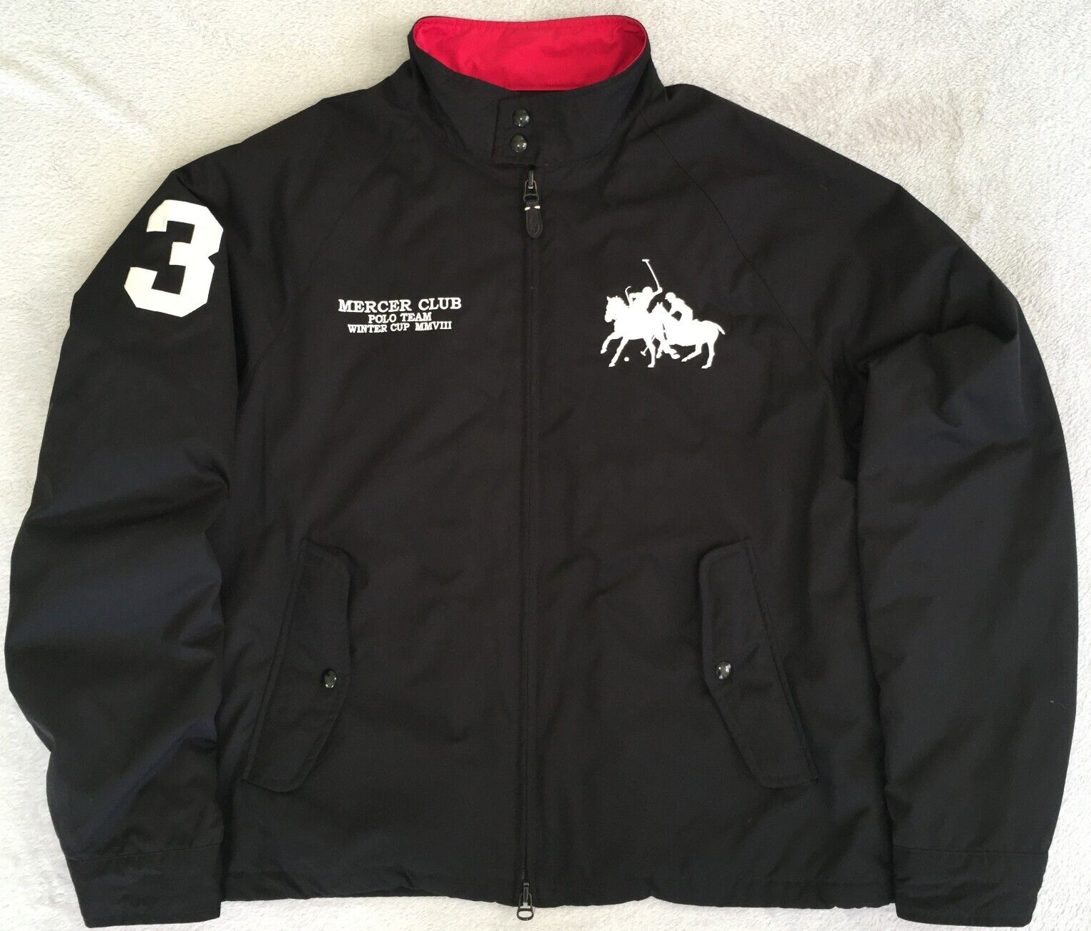 Polo Ralph Lauren Mercer Club Coppa Inverno da uomo nero grande pony giacca da cavallo taglia L