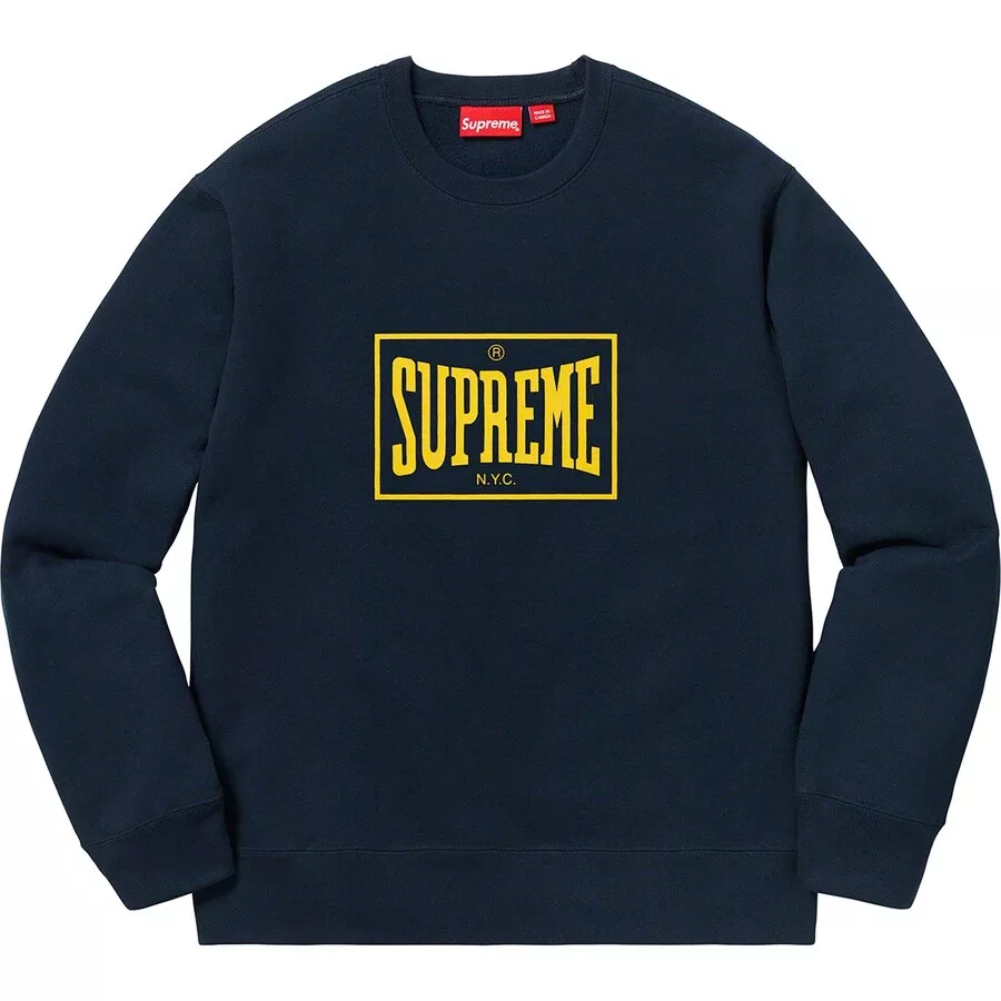 supreme Warm Up Crewneck  navy  S