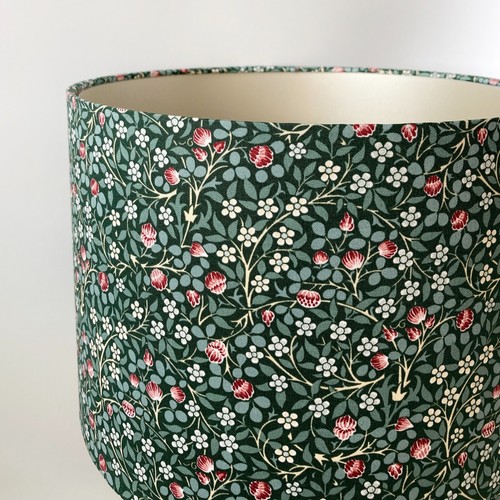 Green Clover William Morris Fabric Drum Lampshade - Made to Order - Picture 9 of 12
