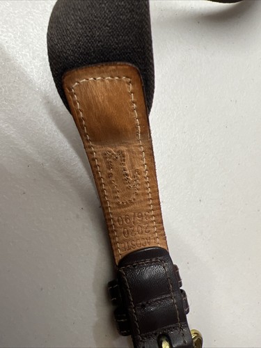 2020 Lacoste Brown Stretch Leather Belt with Alligators - Size 36/90 - Picture 2 of 4