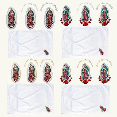 Baby Christening Baptism White Blanket Gold Silver Embroidery Lady of Guadalupe