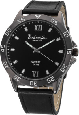 Eichmüller Sportliche Herrenuhr RE1039 Schwarz 44 mm