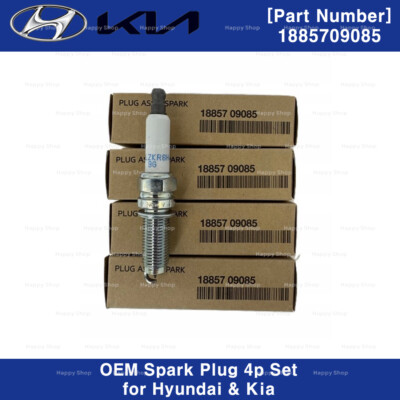 Genuine OEM Spark Plug 4pcs Set 1885709085 for Hyundai Genesis G70