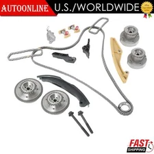 Engine Timing Chain Kit w/Cam Phaser VVT Gears For Ford Edge Eplorer F150 3.5L