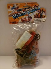 Vintage Western Warrior Cowboy And Indians Playset With Wagon
