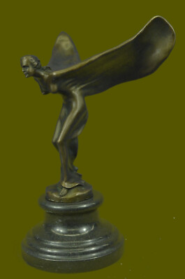 Handcrafted bronze sculpture *SALE* Spirit Of Ecstasy Marble Rolls Royce Decor