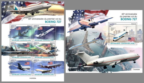 ZENTRALAFRIKA 2023 MNH ** Boeing 727 Flugzeuge Airplanes #525 - Bild 1 von 6