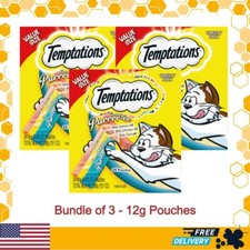 TEMPTATIONS Creamy Puree Chicken Salmon and Tuna Lickable Cat Treats - 72 Pack
