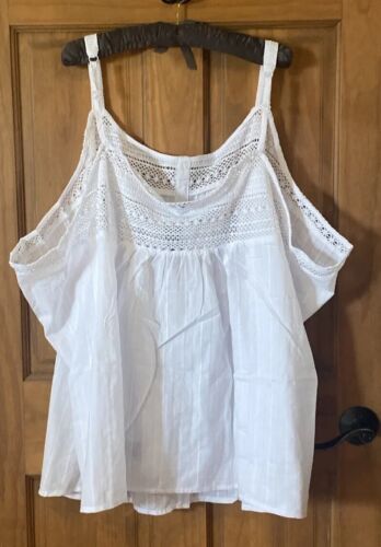 TORRID TANK TOP SLEEVELESS Cotton TOP Crochet CAMI 6 6X 6XL 30 NEW - Picture 5 of 6