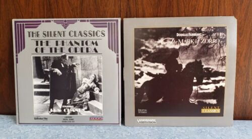 LOT 2 SILENT Laserdisc PHANTOM OF OPERA Lon Cheney~MARK ZORRO Douglas Fairbanks