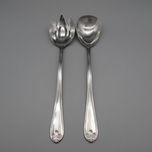 Reed & Barton Stainless Flatware RIBBON CREST 2pc Salad Serving Set - NEW  - Picture 1 of 3