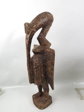 Africa Kalao Senufo rinoceronte Hornbill figura legno dipinto Costa d'Avorio 55 cm!
