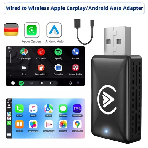 Wireless Android Auto und Carplay Wireless Adapter, 2in1 Stick Plug and Play DHL