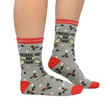 Cockney Spaniel Christmas Socks U.K. 4-8 Prosec-Ho Ho Ho Stocking filler
