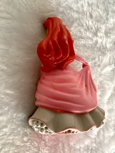 🌷Disney Princess Ariel The Little Mermaid In Pink Dress Gown PvC 3" Cake Topper - Picture 7 of 9
