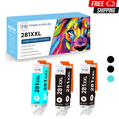 PGI-280XXL CLI-281XXL Ink Cartridges 2B+1C for Canon PIXMA TS6120 TS6220 TS8120