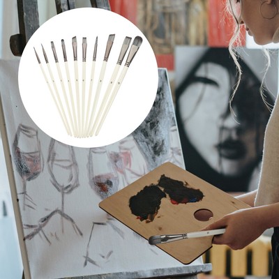 10Pcs Face Drawing Arts Crafts Paint Brushes Students Painting