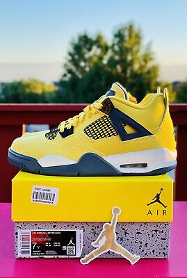 Nike Air Jordan 4 Lightning GS Size 7Y Yellow Cement Bred Nike Air Jordan 4 Lightning GS Size 7Y Yellow Cement Bred