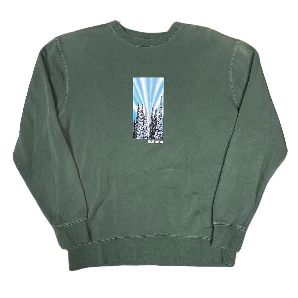 Совершенно Новое осеннее Первое кресло с круглым вырезом горловины зеленого цвета, Размер L