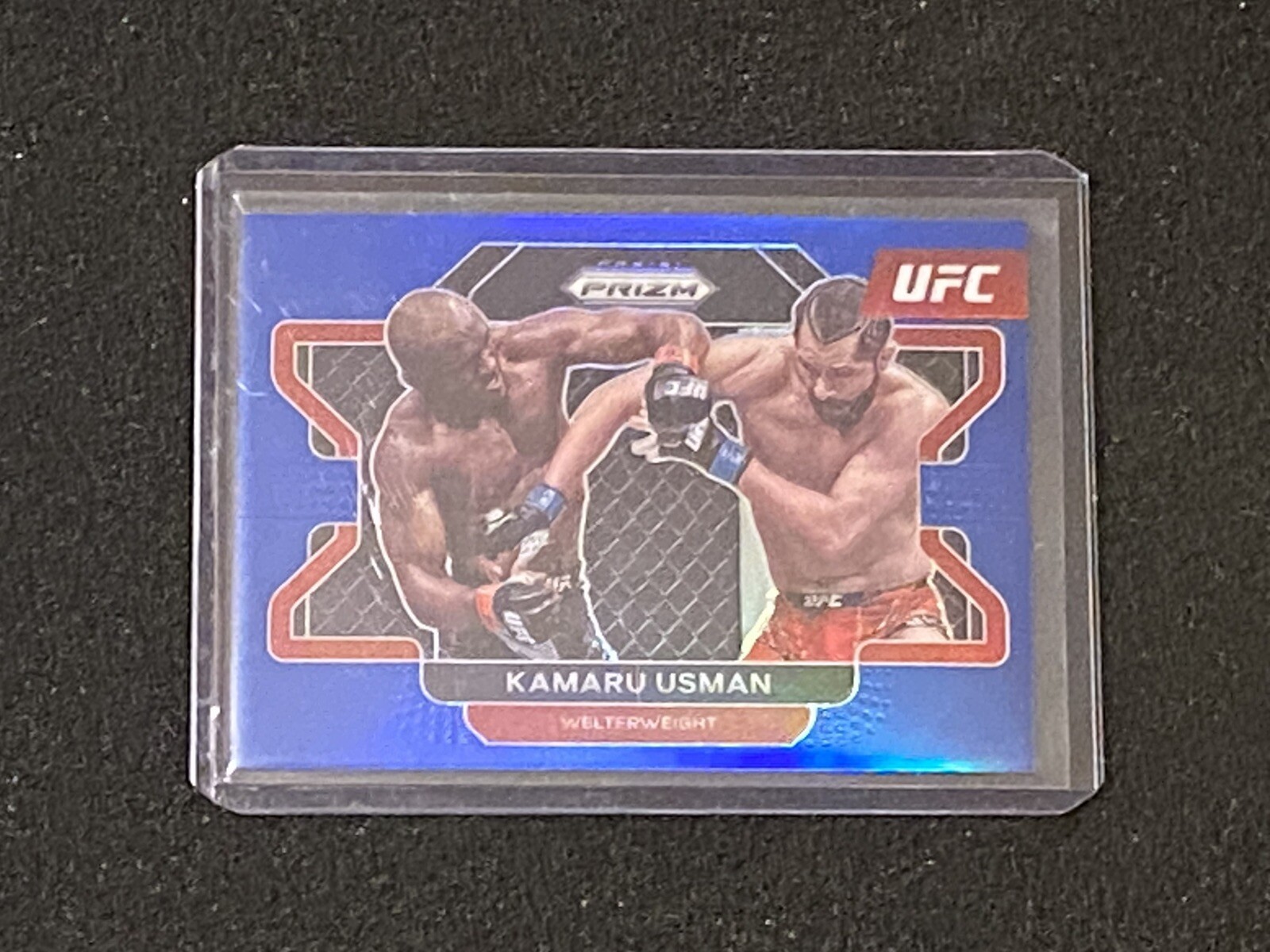 Kamaru Usman 2022 Panini UFC Prizm Blue Prizm #d /199 #54 Former Champion