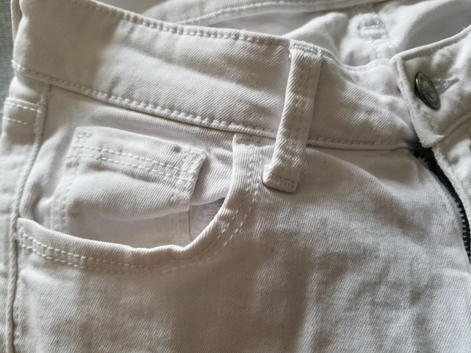 Old Navy The Rock Star Basic Solid White Button U… - image 12