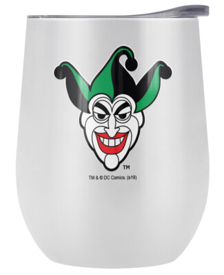 Batman Joker Joker Symbol 12oz Wine Tumbler White Insulated Leak Resistant