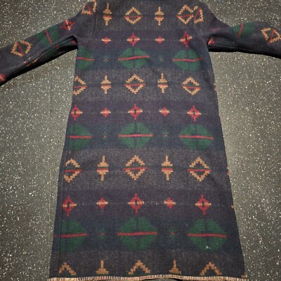 ジャケット・アウター WOOLRICH Native Pattern Wool Long Coat Vintage 80s Woolrich Nordic Navajo Overcoat Womens L Southwestern