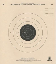 B-2 [B2] NRA Official 50 Foot Slow Fire Pistol Target (25) Tagboard