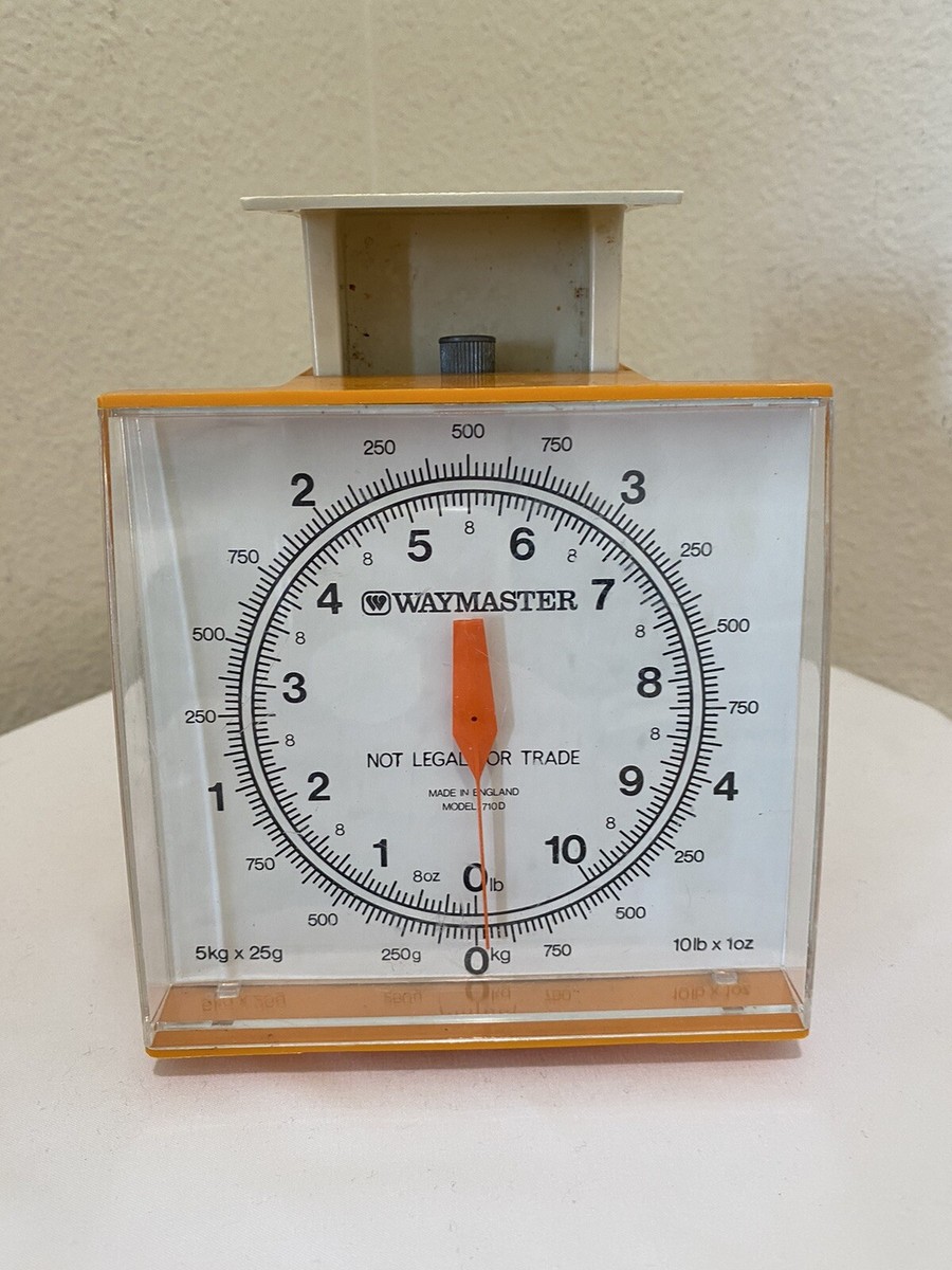 Vintage Kitchen Scale Orange Acrylic Waymaster Made in