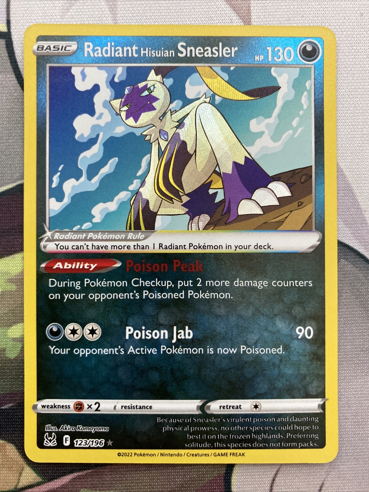 Radiant Hisuian Sneasler 123/196 - Pokemon TCG Lost Origin - NM